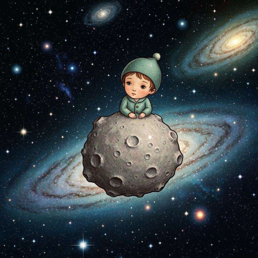 The Little Prince Gazes at Cosmic Sky