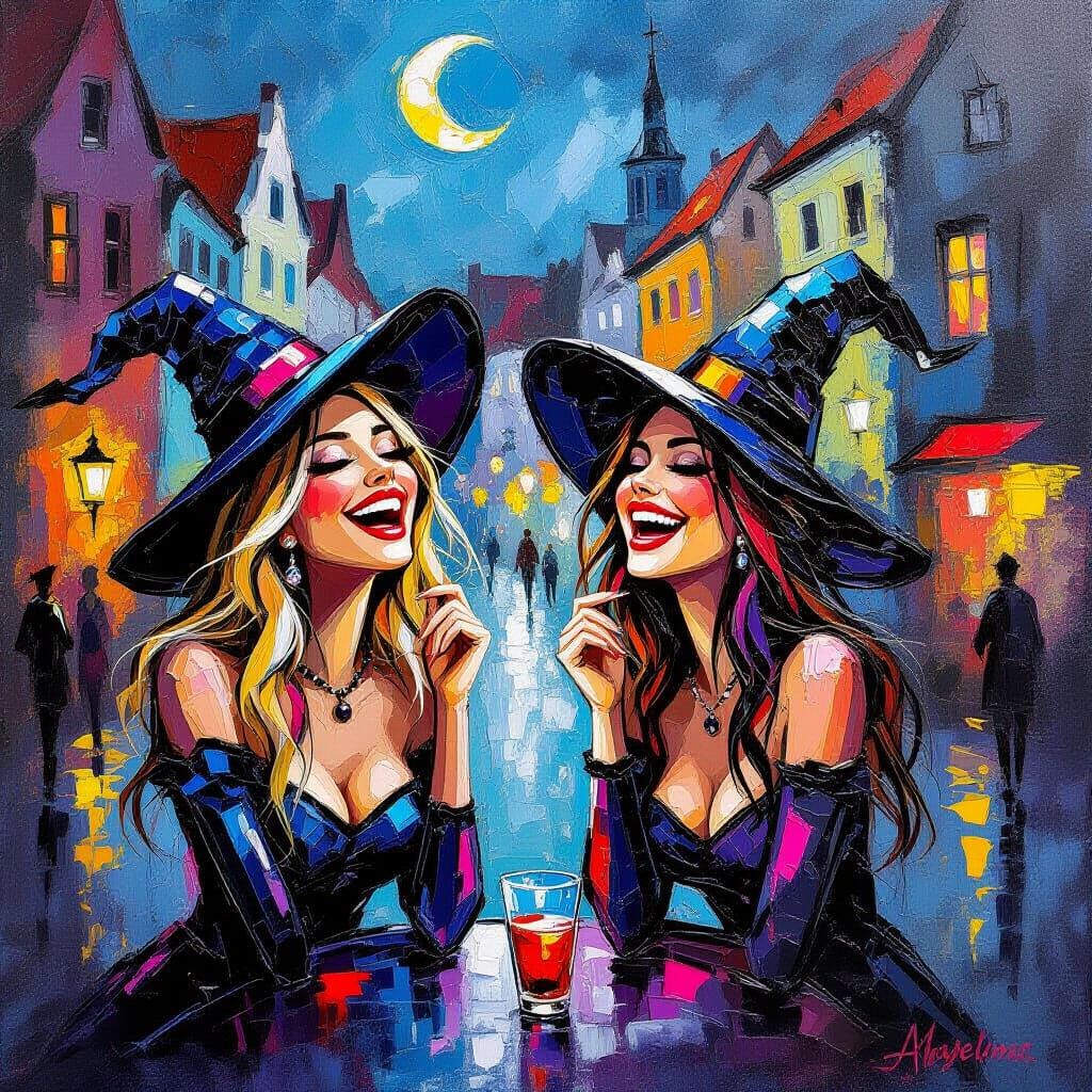 Witches' Midnight Meeting in Gdansk Sugarpunk Style