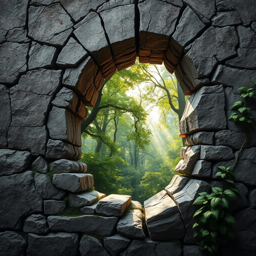 Trompe-l'oeil Masterpiece: Crumbling Stone Wall Reveals Ench...