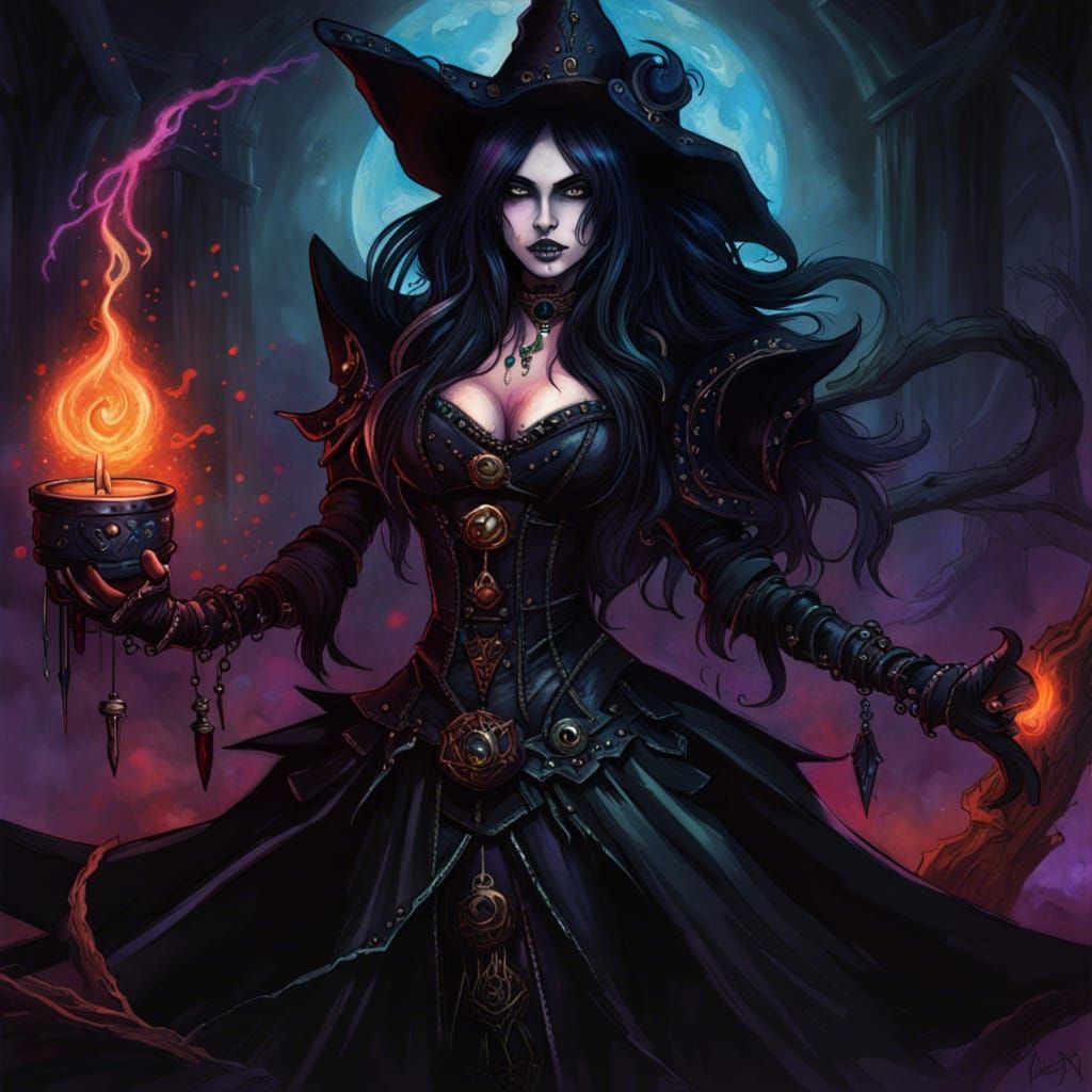 Gothic Dark Sorceress, Aurelio Voltaire Art Style