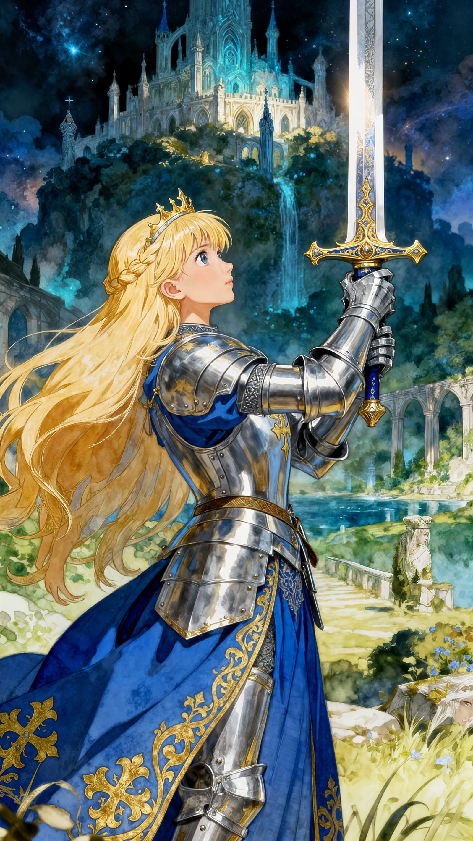 King Arthur as a Pretty Lady in Silver Armor