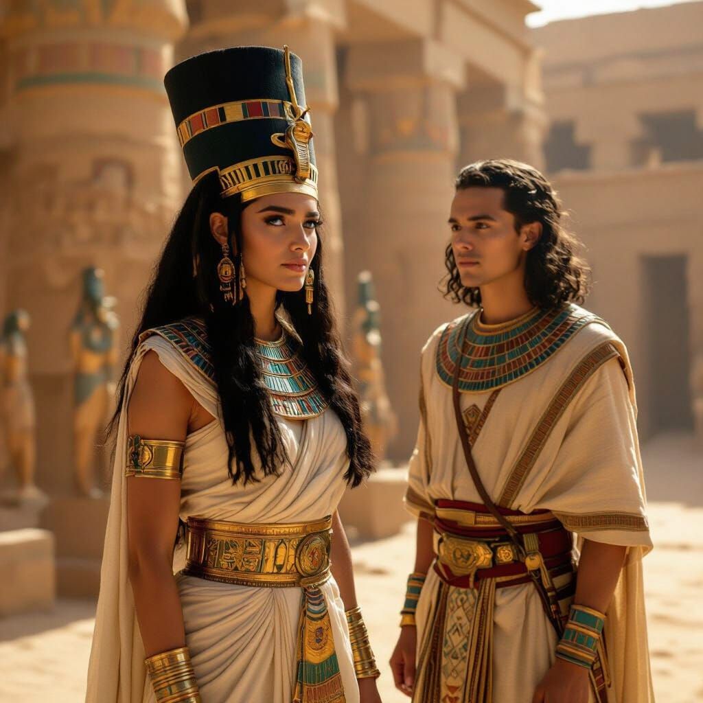 Hatshepsut and Senenmut in Grand Egyptian Temple