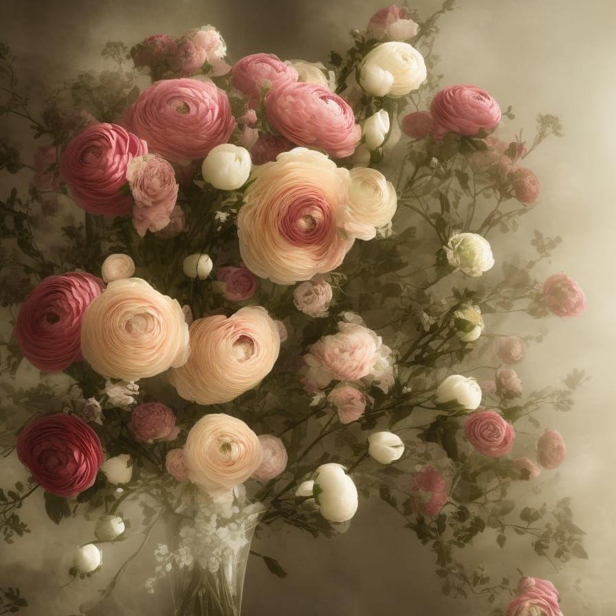 Vase of Flowers in English Country Home