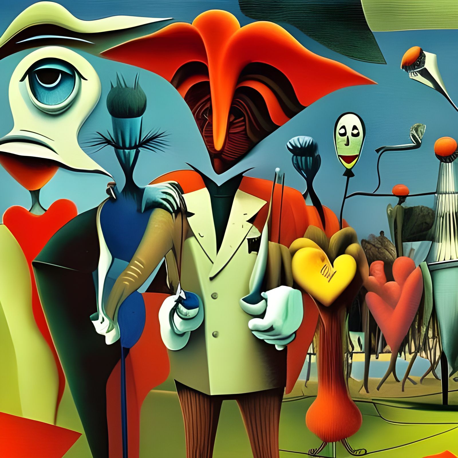 Abstract Opera Singers in a Detailed Fantasy