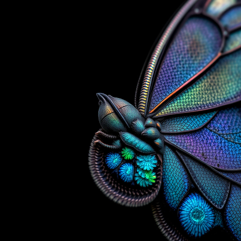 Iridescent Butterfly Wing in High Definition