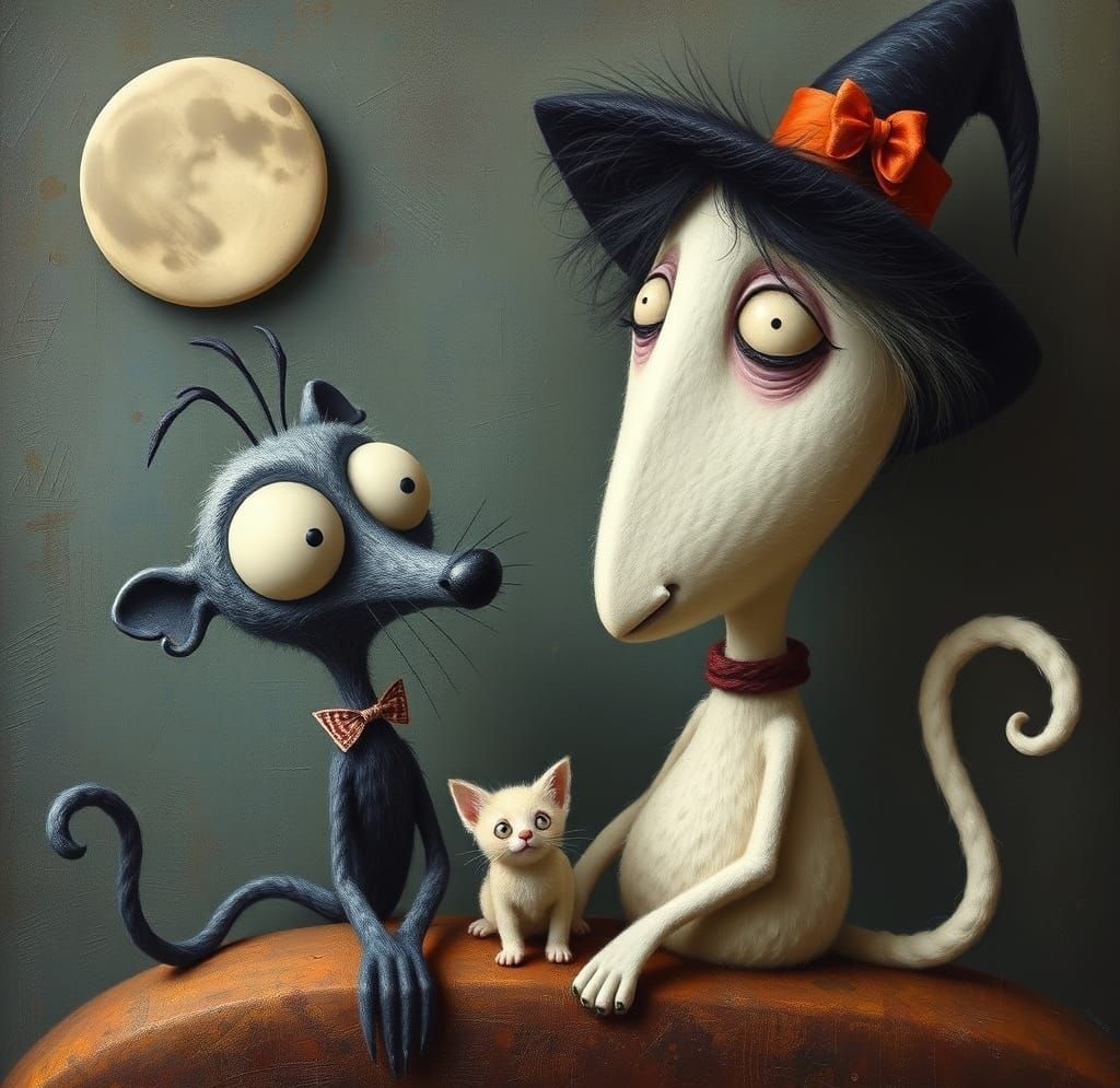 Whimsical Samoyed Portrait in Vibrant Colors