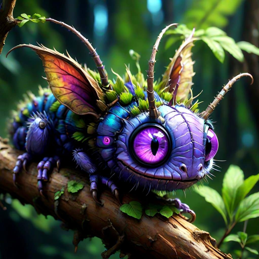 Shaggy Dreamwalker in a Whimsical Landscape