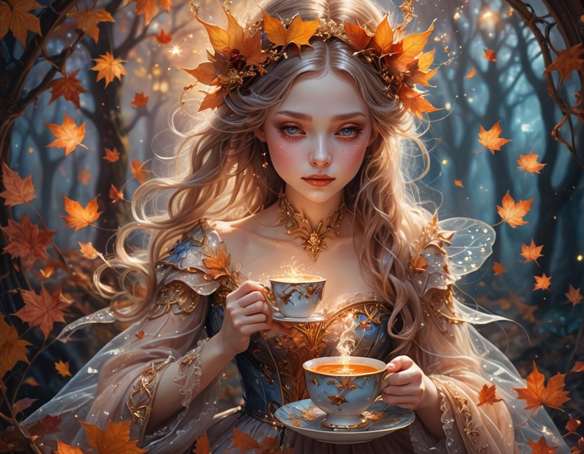 Fairy in Teacup: Surreal Romantic Portraiture