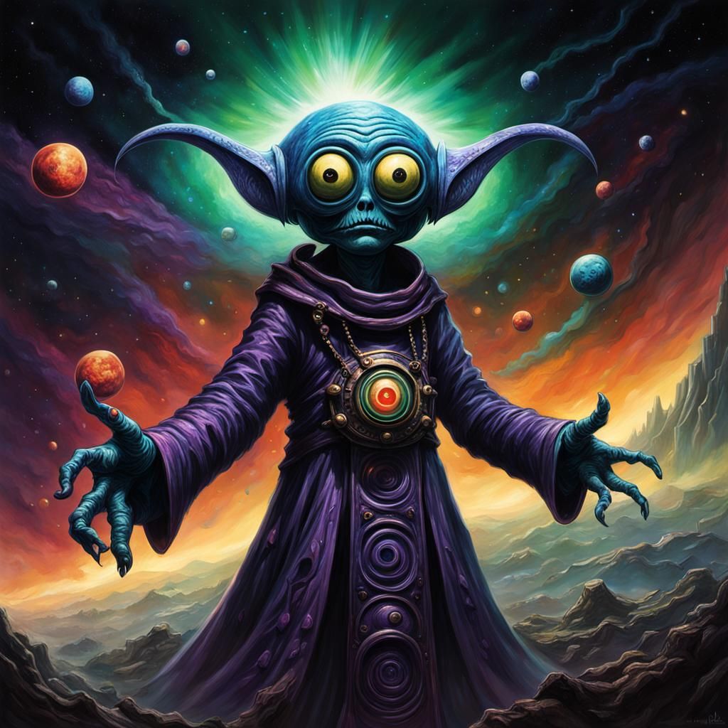 Demonic Eldritch Teletubby in Lovecraftian Style