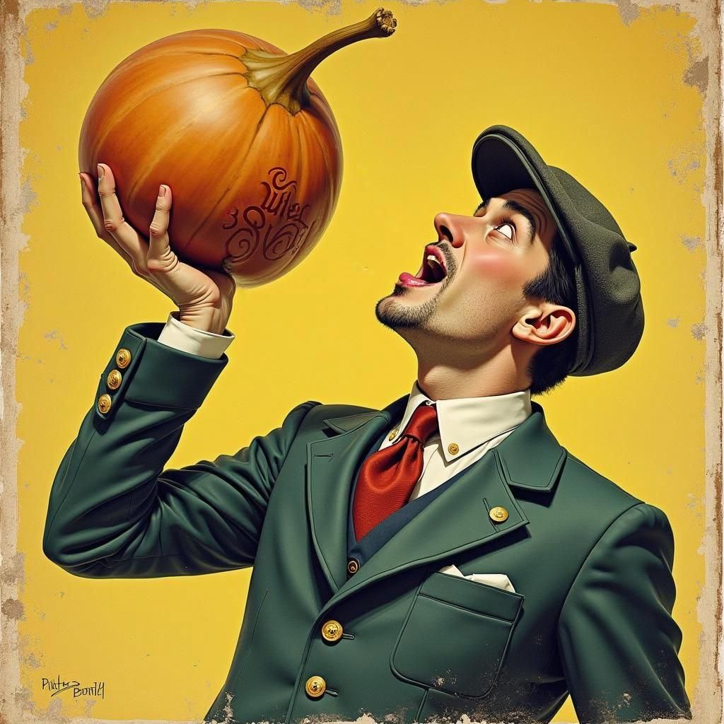 The Gourd Swallower: Vintage Circus Sideshow Poster