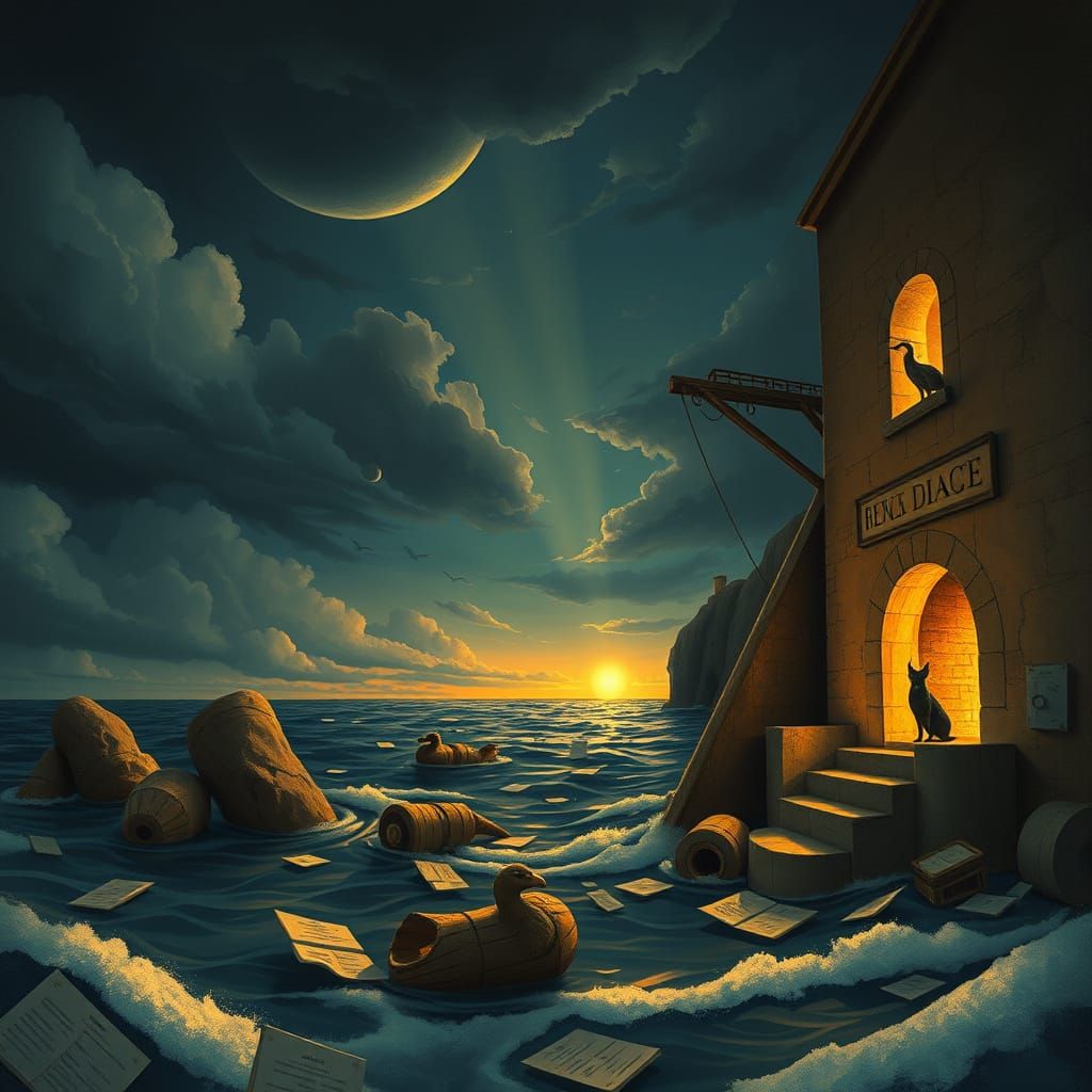 Noah's Ark with Animals in Gothic Style