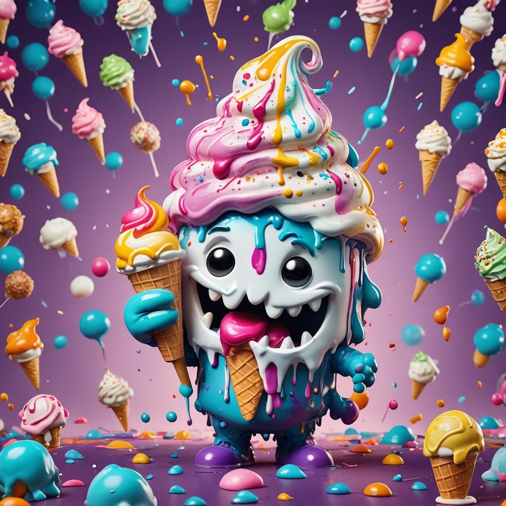 Marshmallow Monster Funko Pop with Ice Cream Cone