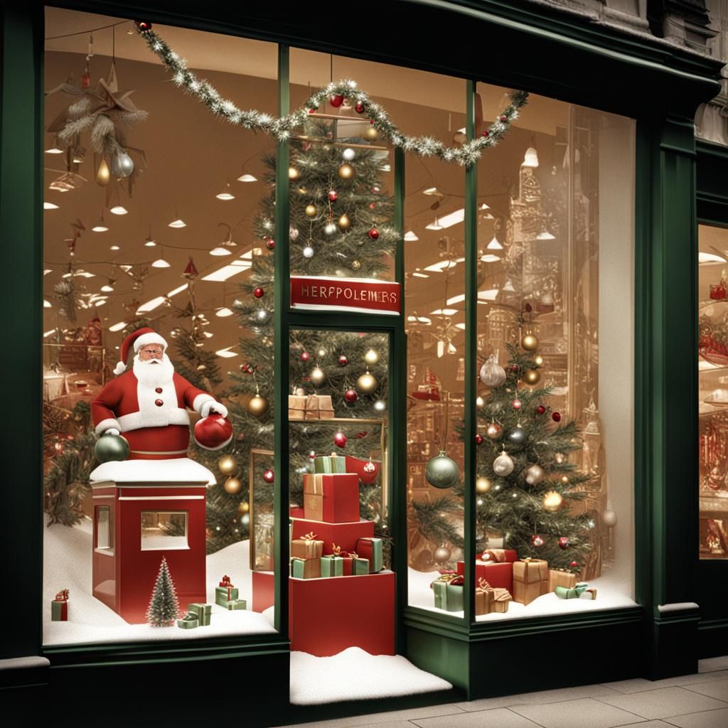 Herpolsheimer's Christmas Window in Animated Style
