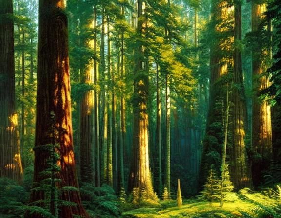 Ewok Tree Houses of Endor as Oil Painting