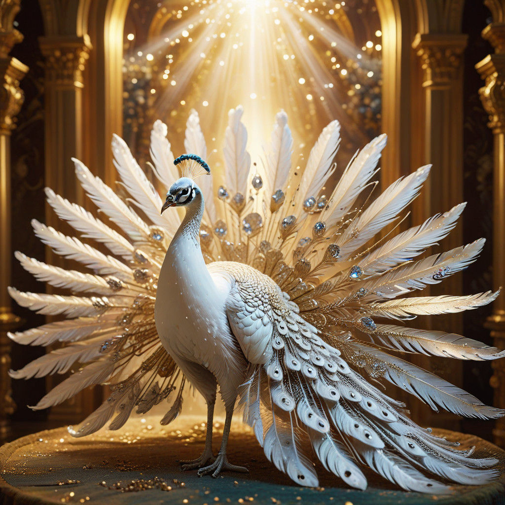 Ethereal Paradise Peacock in Baroque Luxury