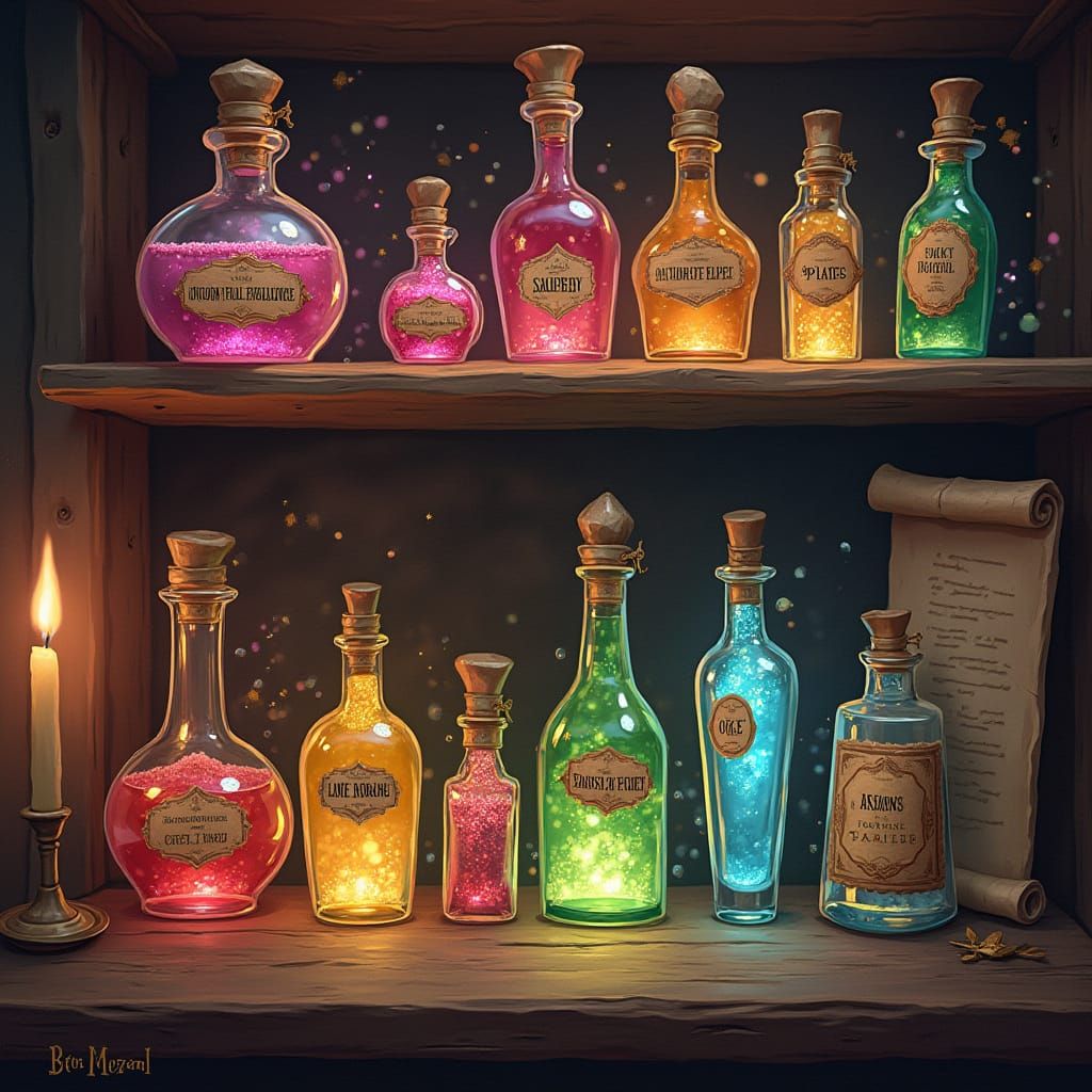 Magical Apothecary Shelf in Vintage Style