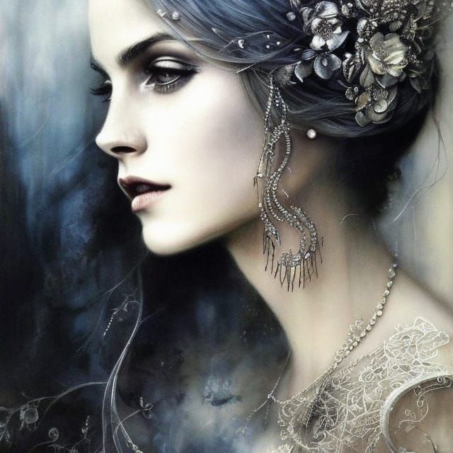 Emma Watson Portrait in Dark Elegant Fine Art