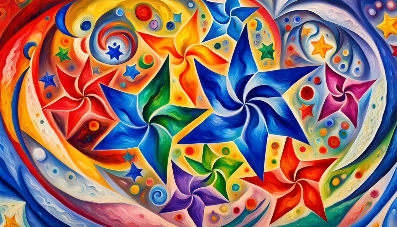 Vivid 3D Jelly Stars in Impasto Oil Style