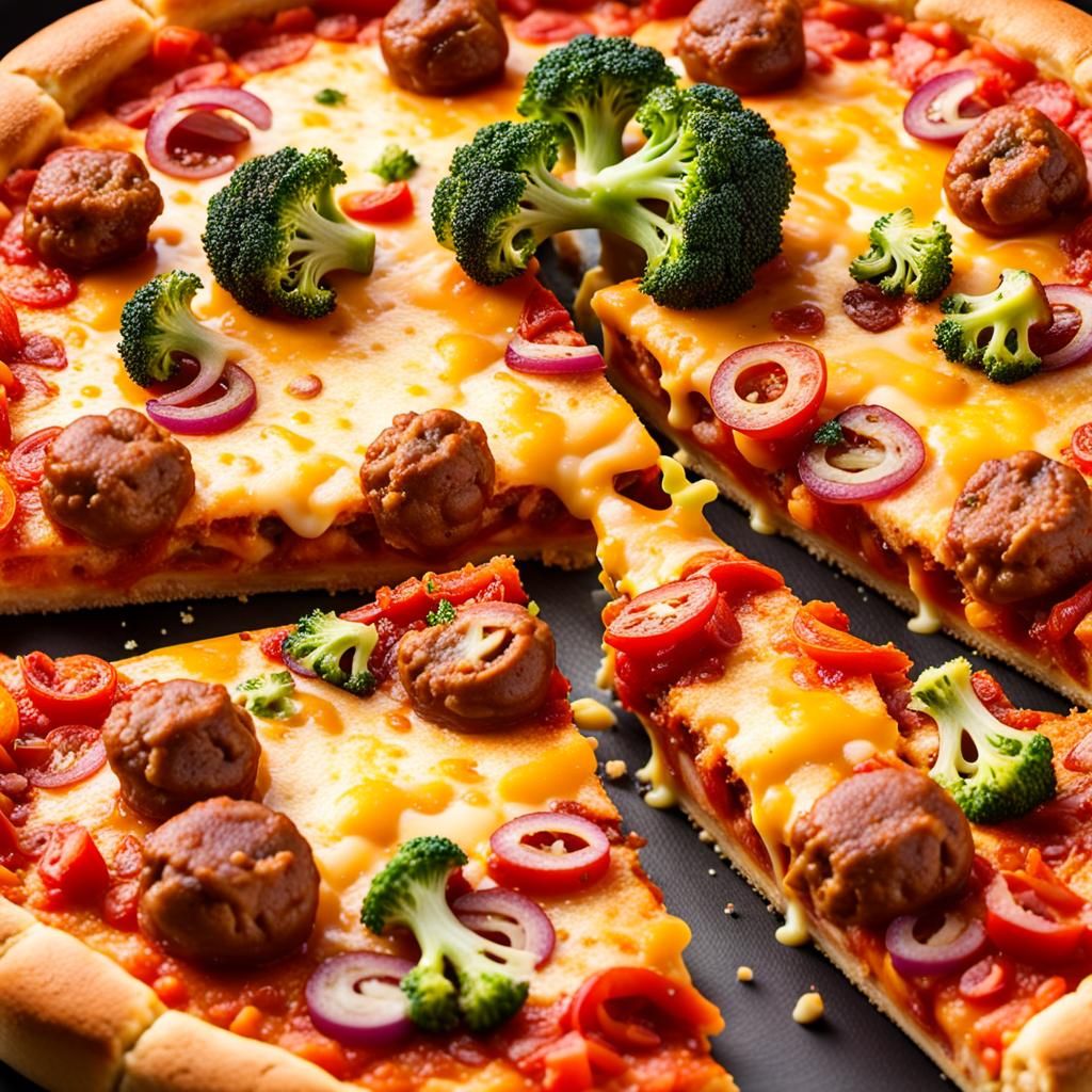 Macro Image of Chicago Deep-Dish Pizza Slice