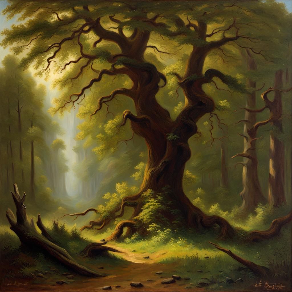 Eldritch Forest in Oil Painting Style