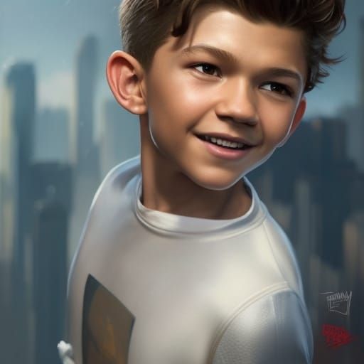 Hyperrealistic Portrait of Tom Holland and Zendaya's Son