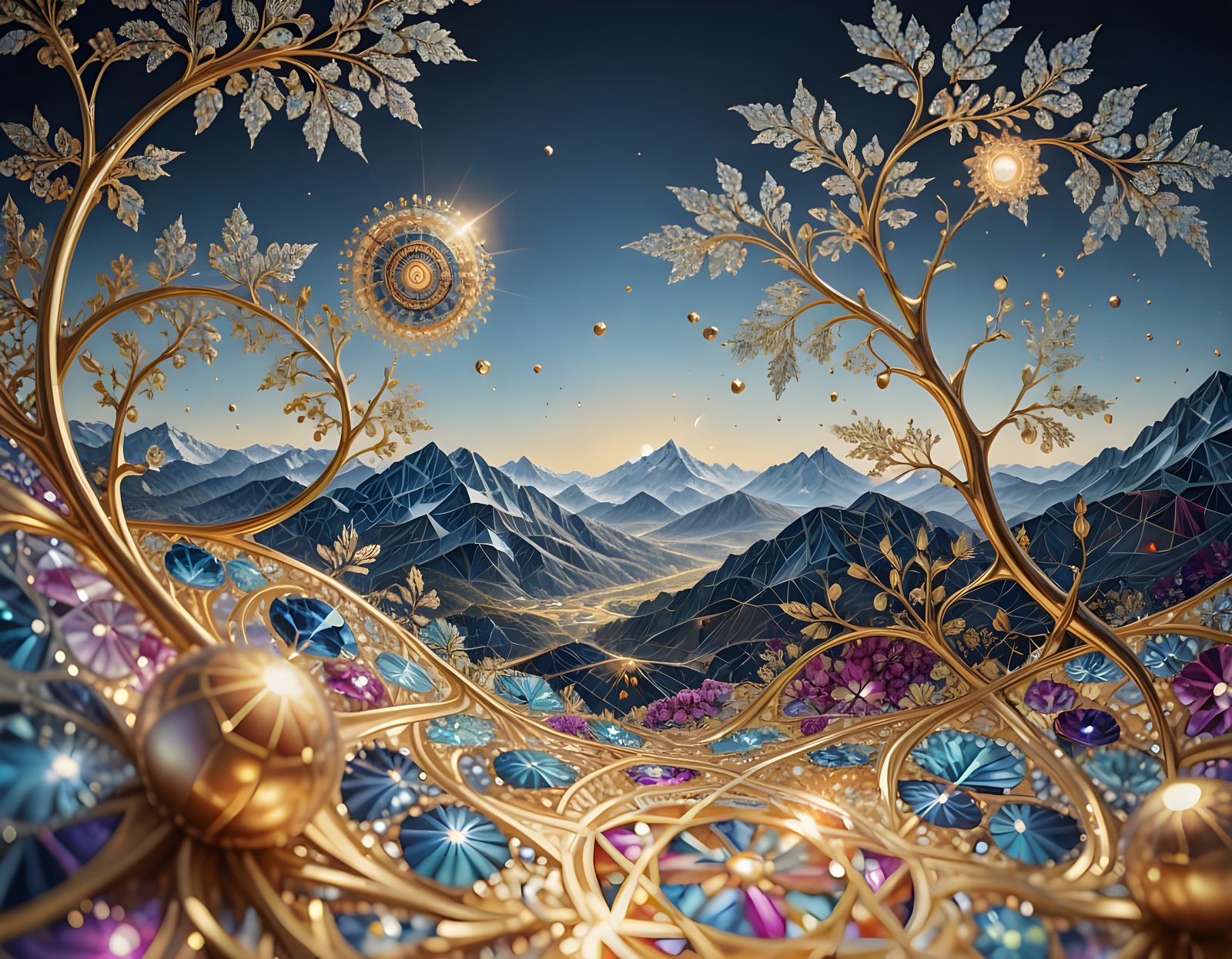 Kaleidoscopic Mandala Art with Sacred Geometry