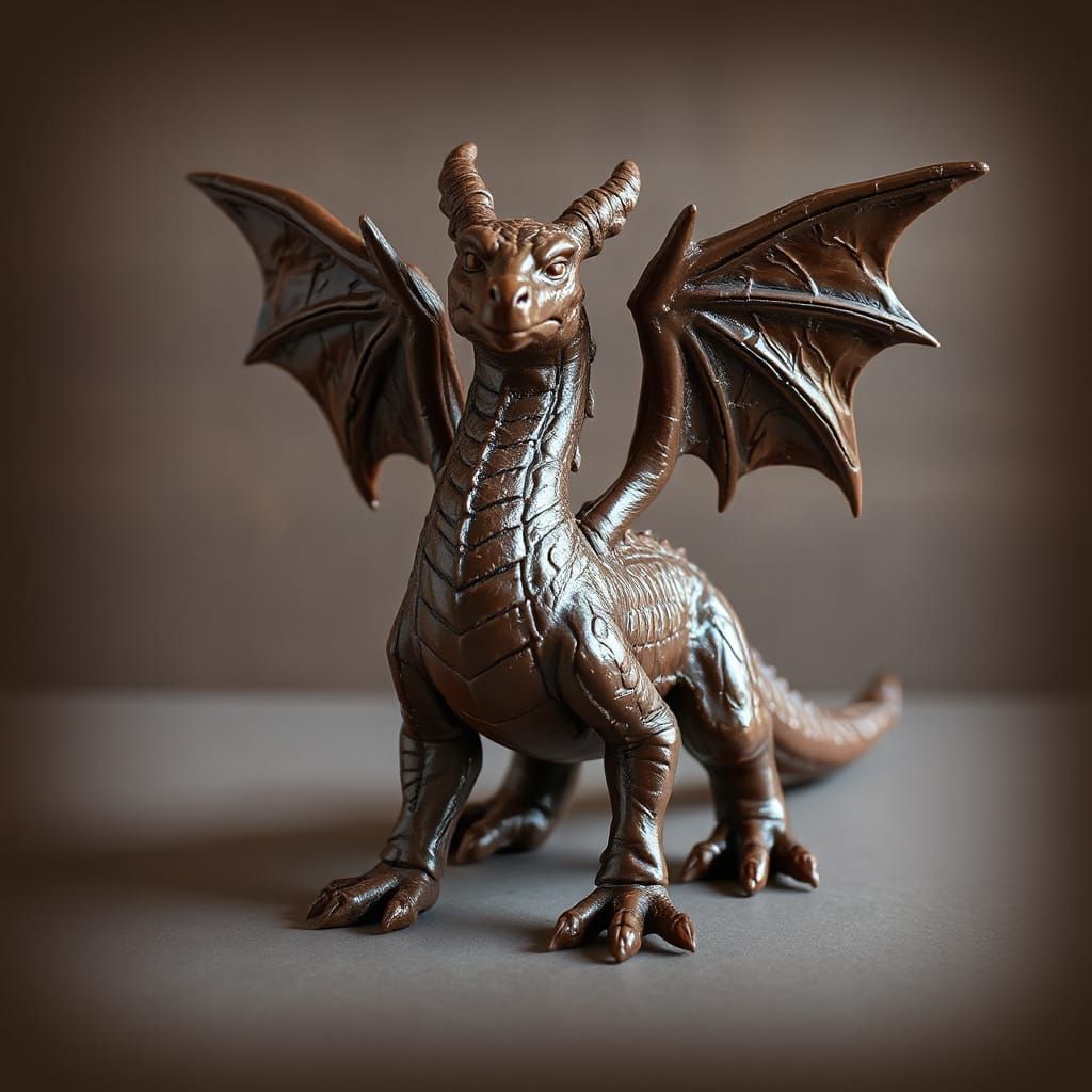 Chocolate Dragon in Vibrant Fantasy Art