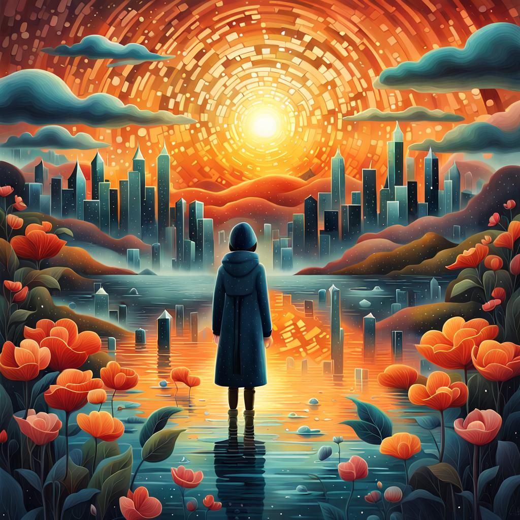 Inspirational Sunset Digital Artwork in 8K