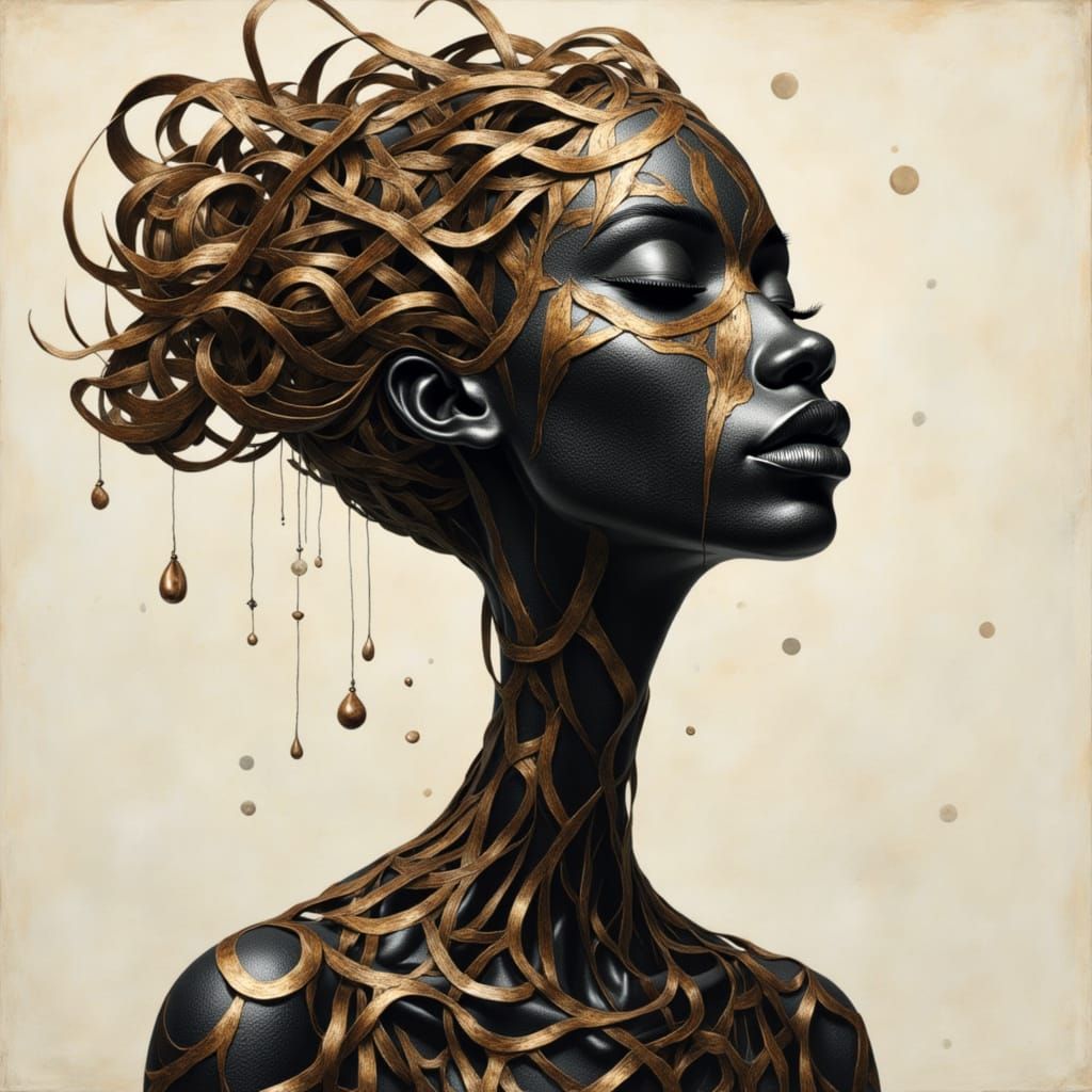 Surreal Expressionist Sculpture of a Black Woman