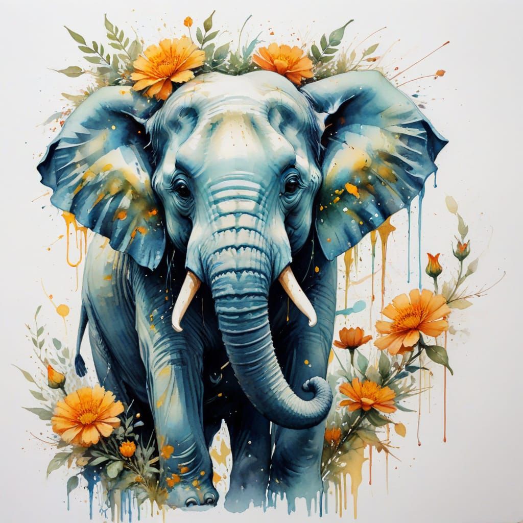 Surreal Indian Palace in Vibrant Watercolour