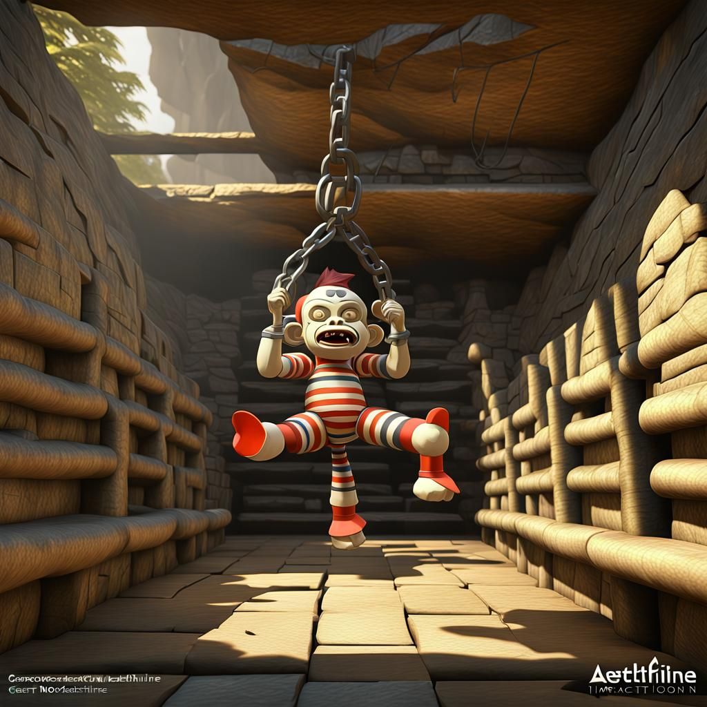 Zombie Clown Woman in Dungeon: Anime Art