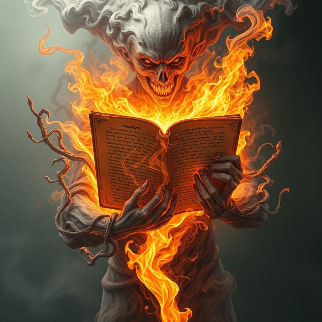 Ethereal Being Wields Blazing Tome of Tormented Souls in Dar...