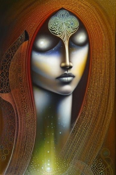 Forest Elf Portrait in Oil on Canvas Style