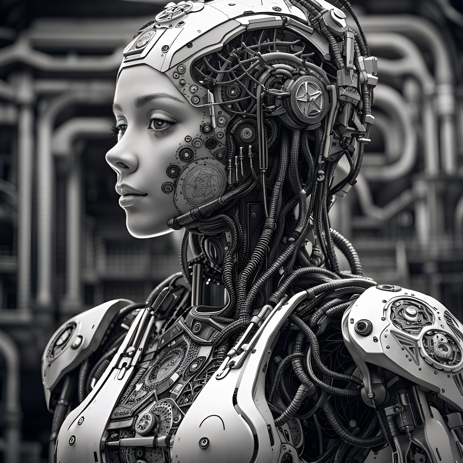 Bionic Suit: Ink Drawing in Da Vinci Style