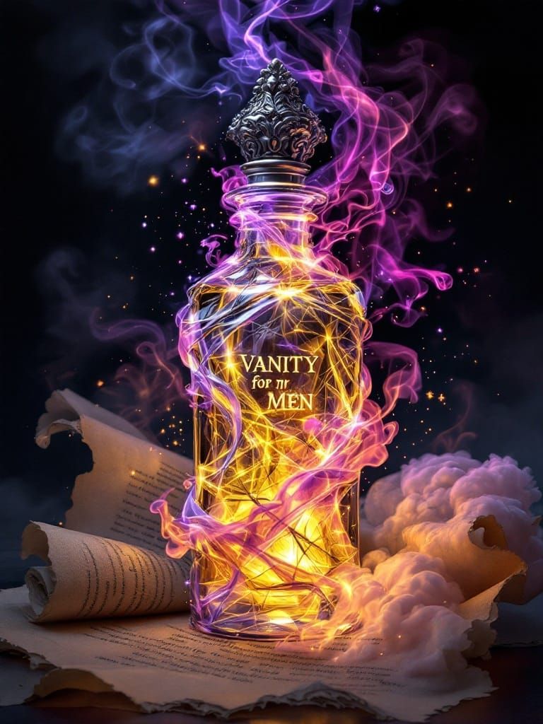 Masculine Vial in Detailed Matte Painting Style