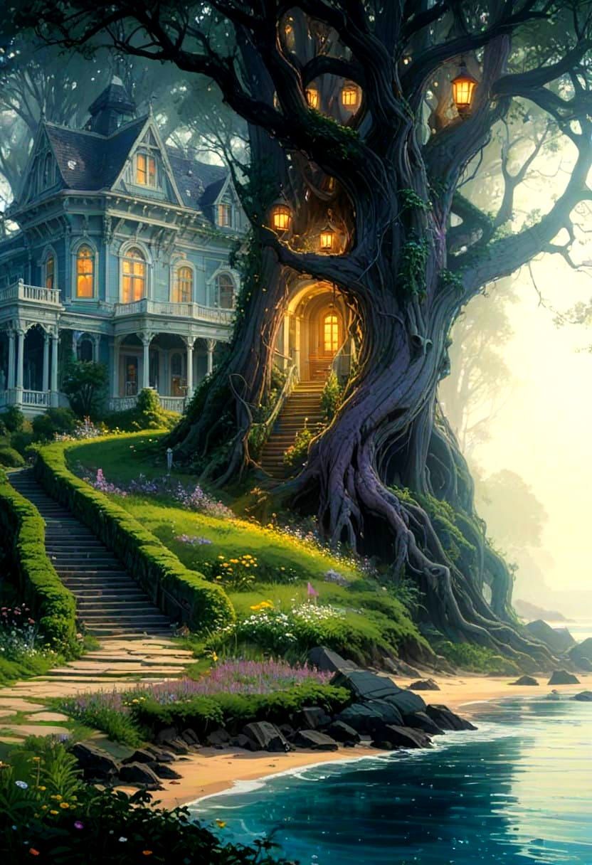 Surreal Victorian Estate Connects to Sandy Beach via Winding...