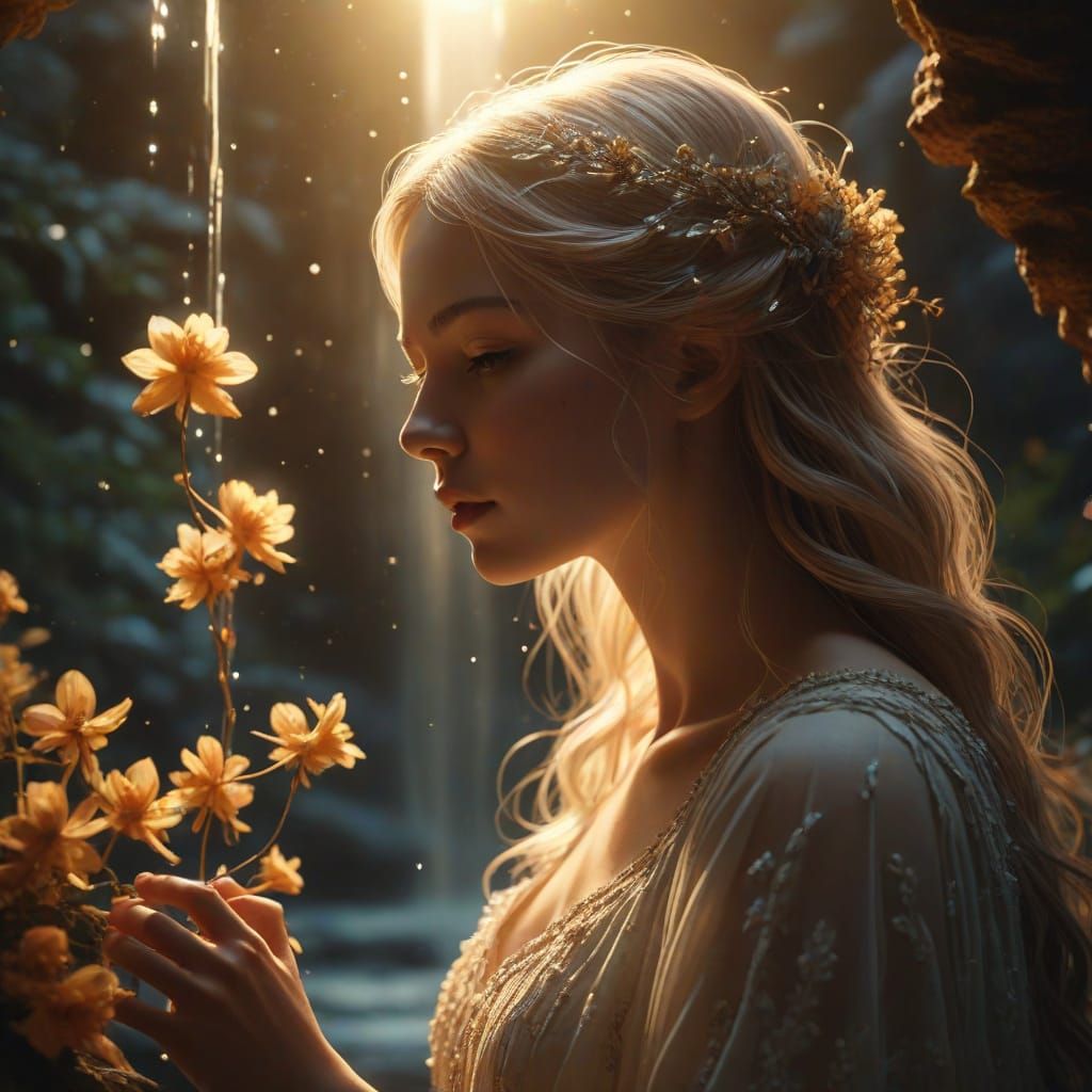 Ethereal Wish Floating in Darkness: Surrealist Fantasy Art