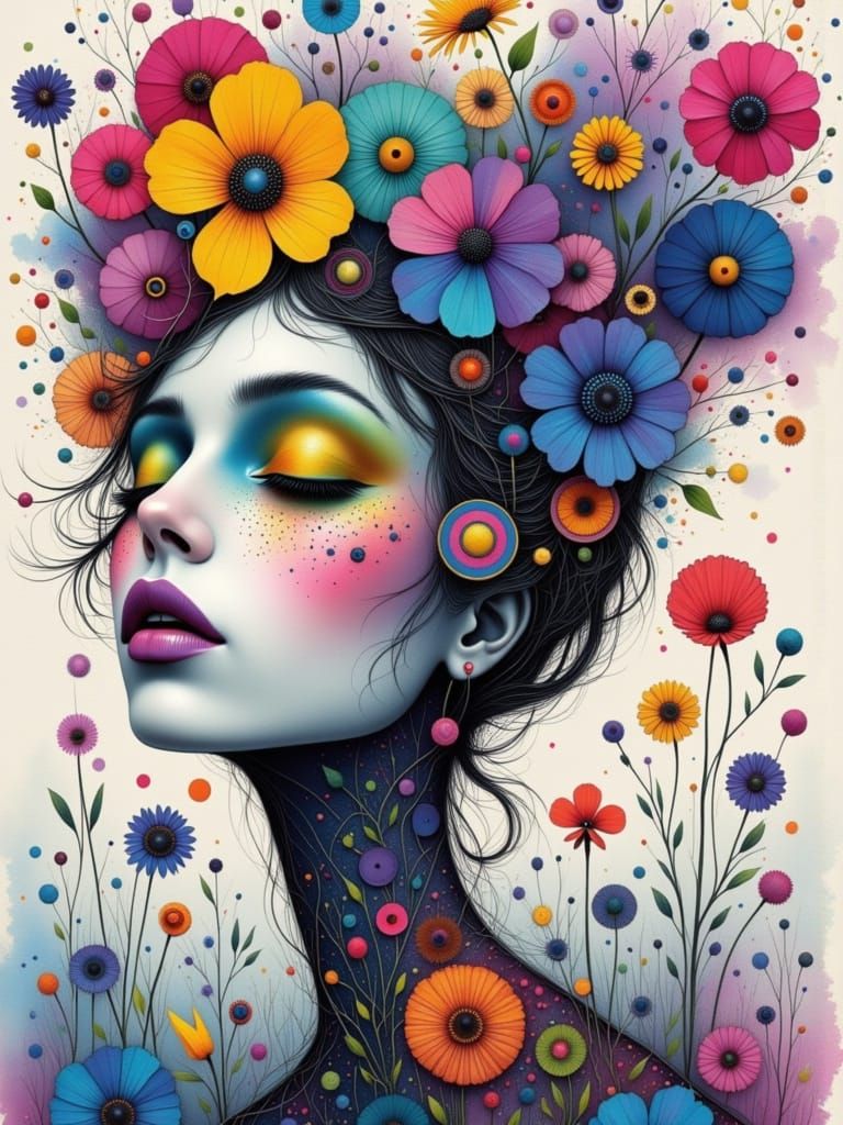 Gothic Abstract Surrealism in Watercolor