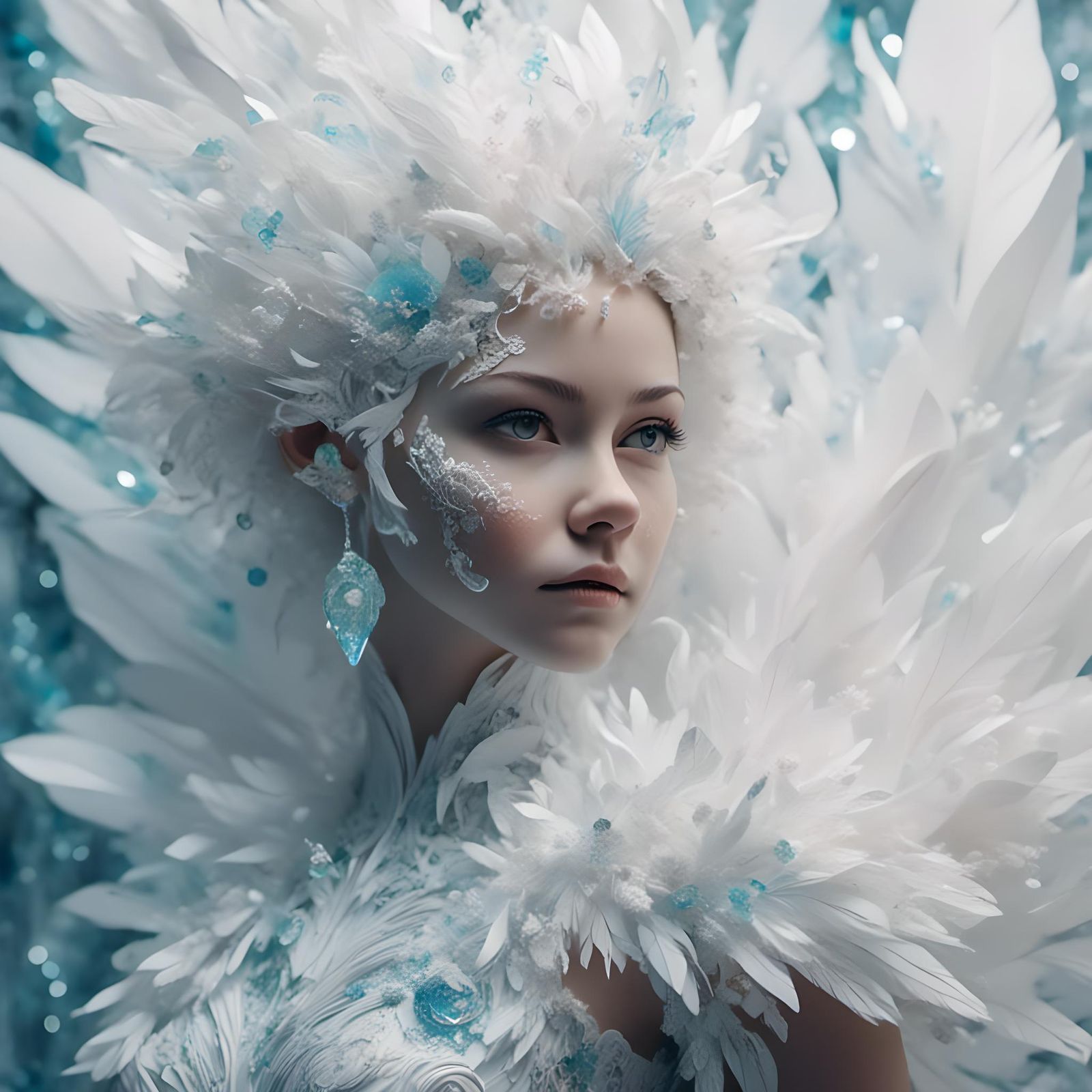 Ephemeral Cosmic Ballerina in Paper-Craft Style