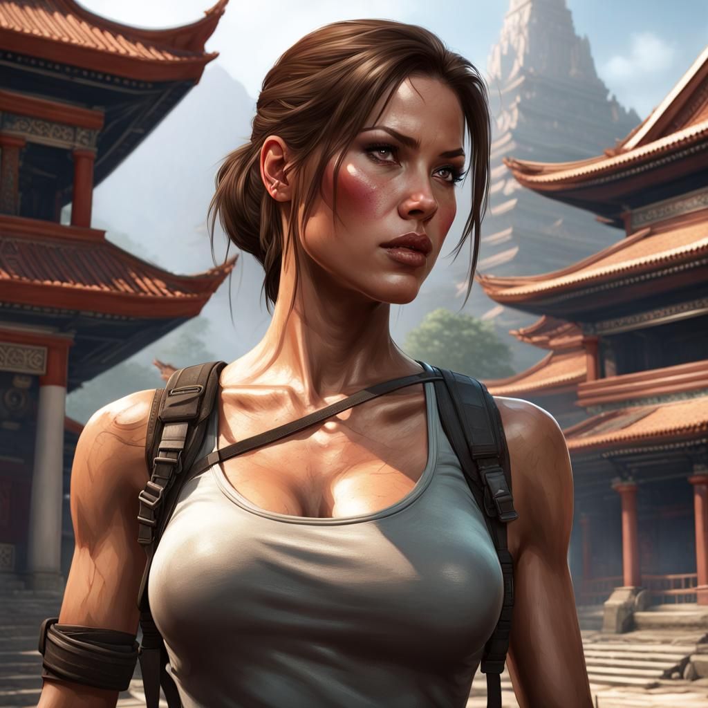 Lara Croft vs Spiders at Asian Temple