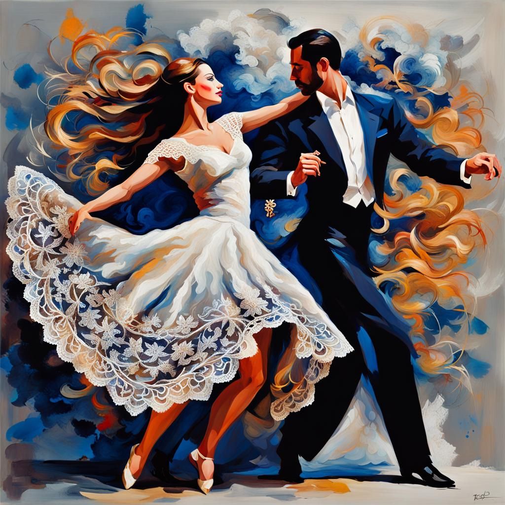 Abstract Dance: Impressionistic Colors and Textures