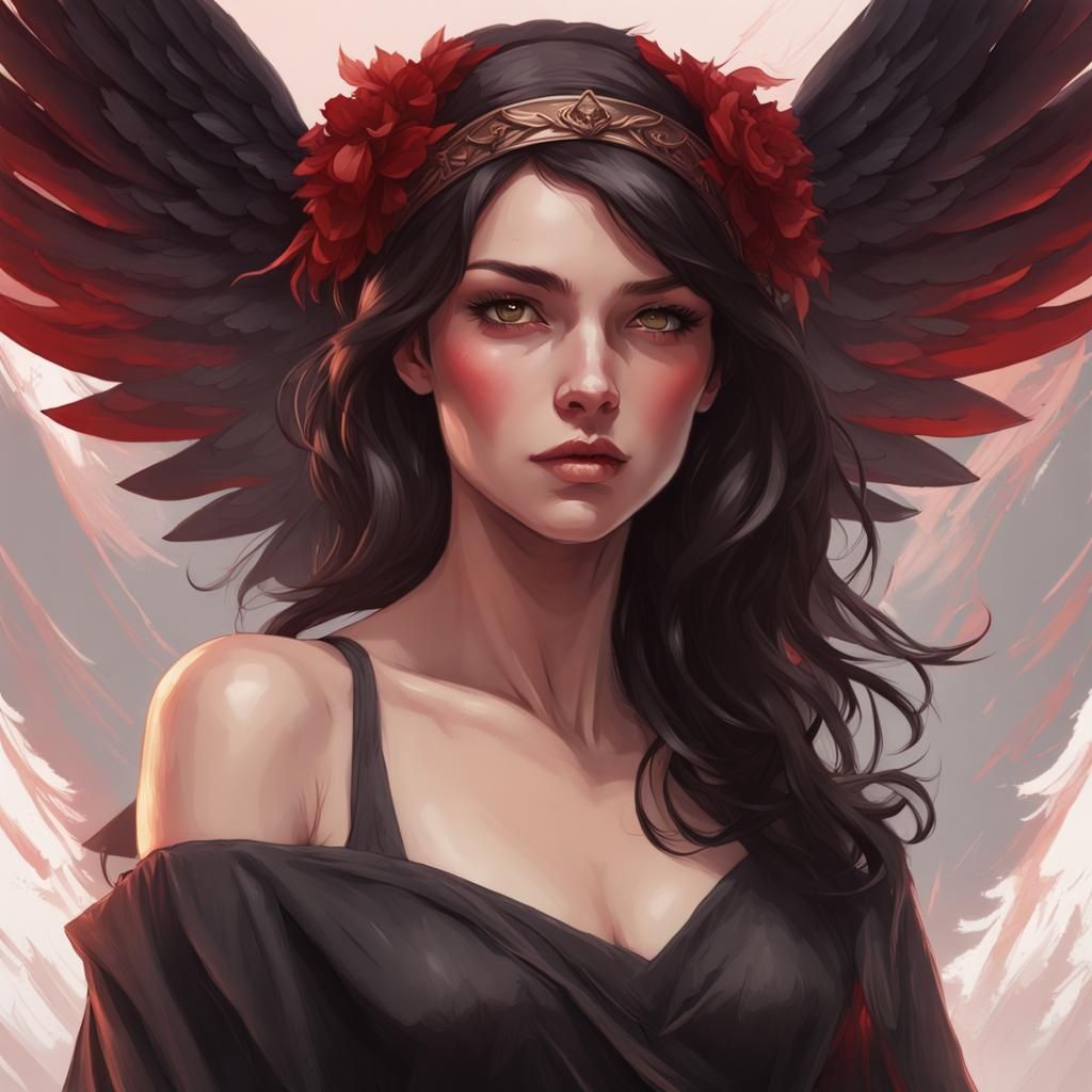 Portrait of Angelic Woman in Hyperdetailed Style