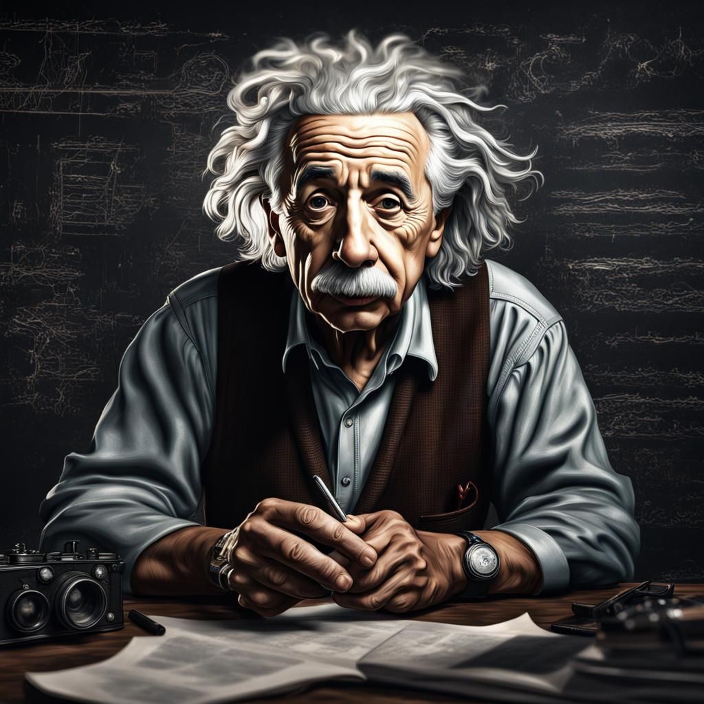 Einstein Rapping: Hyperrealistic 64 Megapixel Portrait