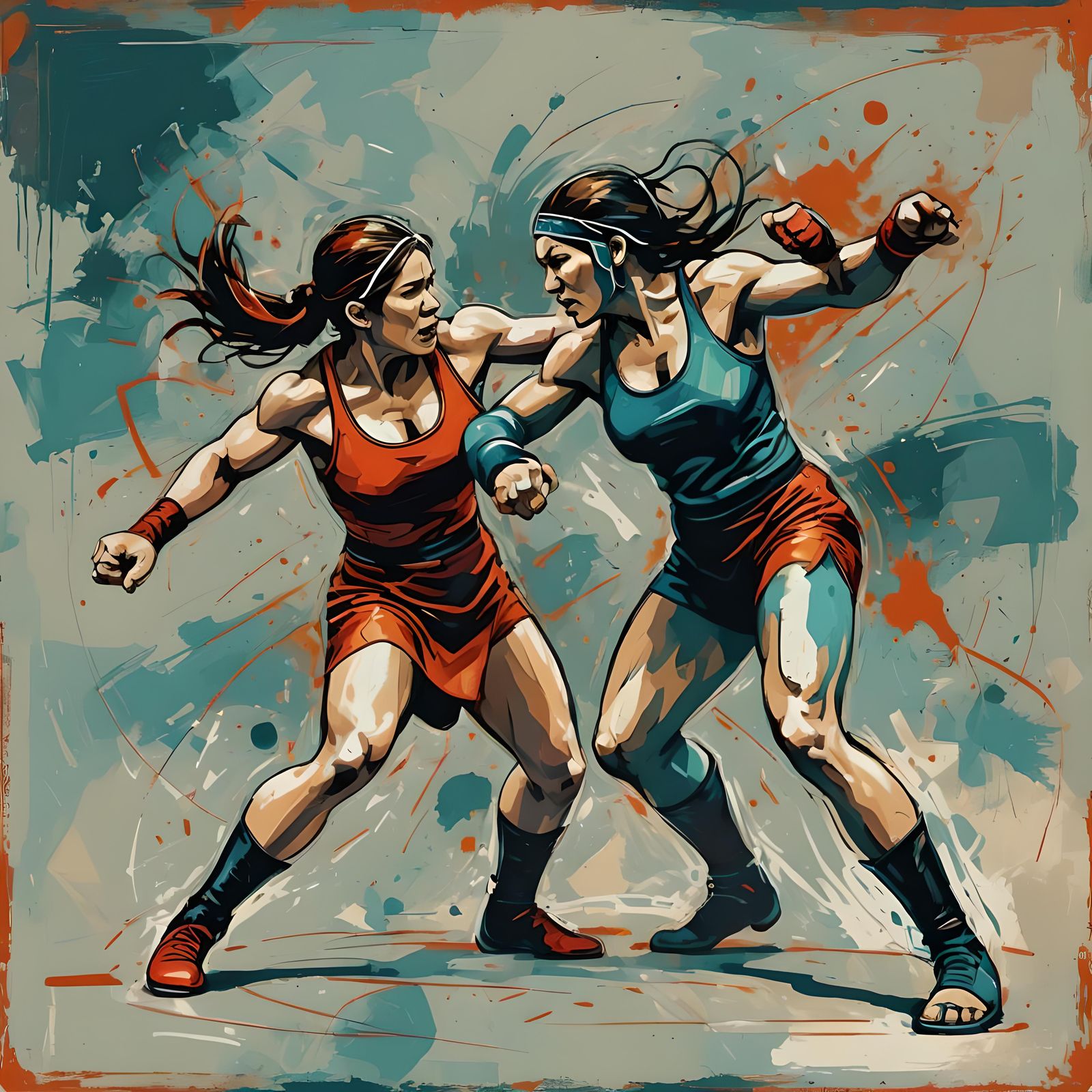 Woman Wrestler Kicks Man Out of Ring