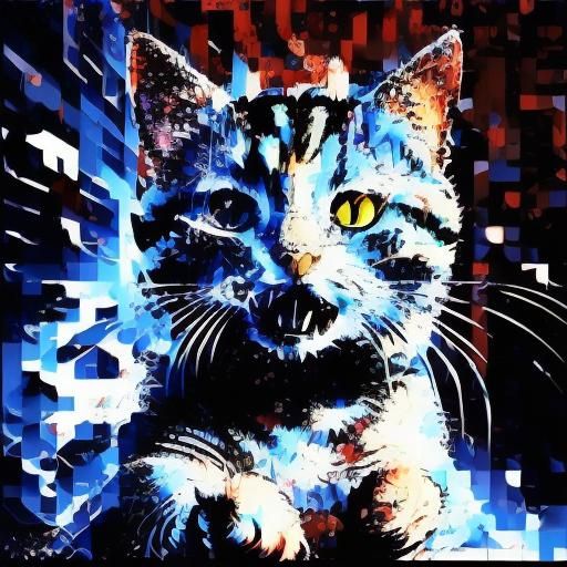 <lora:Cat in Burger King:1.0> a tabby cat dress to serve at an upscale night club!