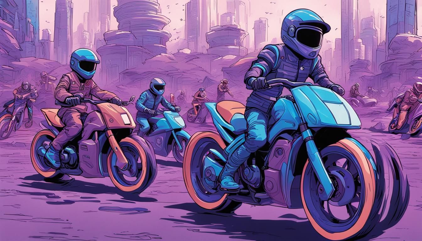 Anime Motorbikes on Mars in the Year 3000