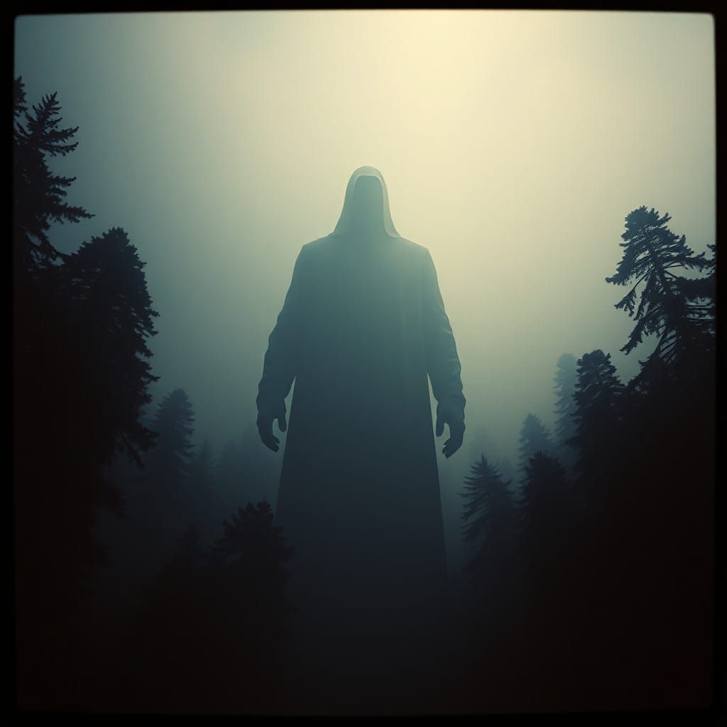 Eerie 80s Horror Figure Emerges from Woods