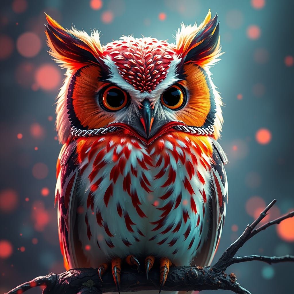 Hyperdetailed Red Owl Concept Art