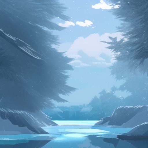 Frozen Lake: Studio Ghibli Anime Key Visual
