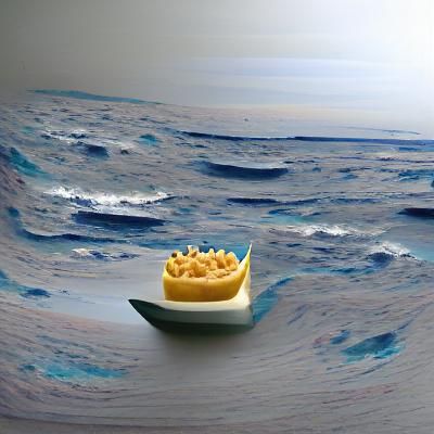 Macaroni Boat Sailing on a Pasta Sea